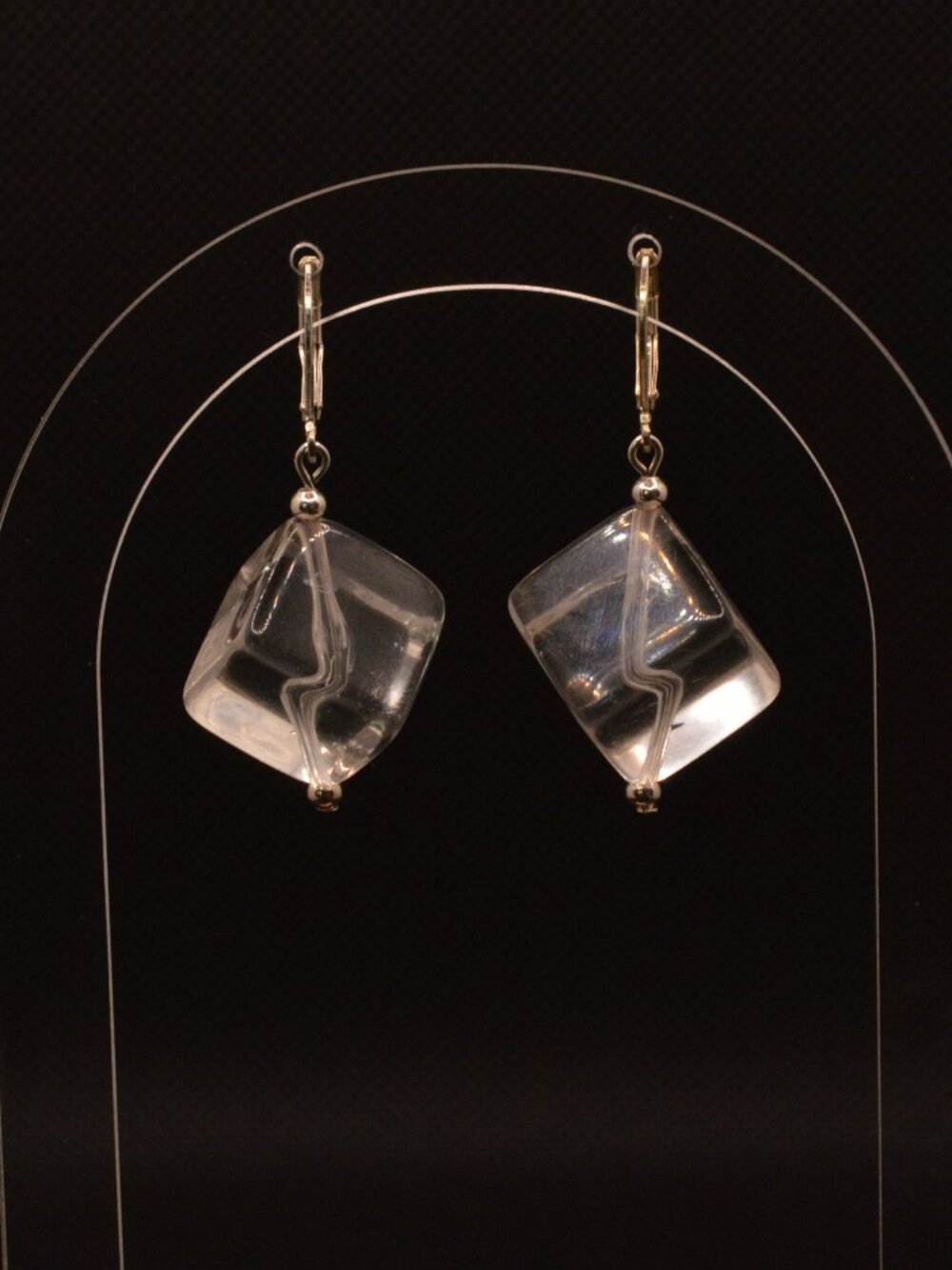 Clear Cube Dangle Earrings